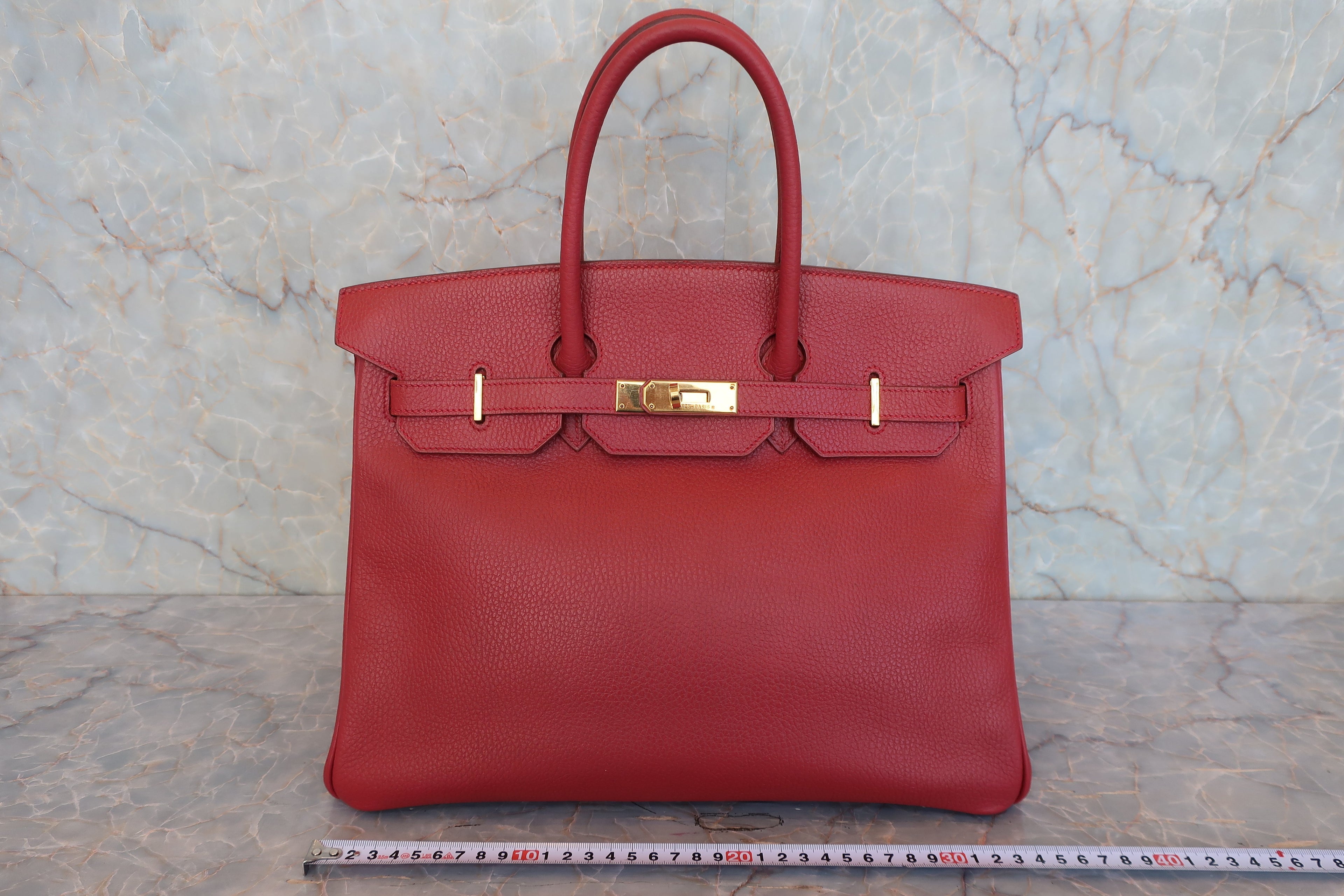 HERMES／エルメス バーキン35 アルデンヌルージュヴィフ □B刻印 ハンドバッグ 800020153