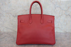 HERMES／エルメス バーキン35 アルデンヌルージュヴィフ □B刻印 ハンドバッグ 800020153
