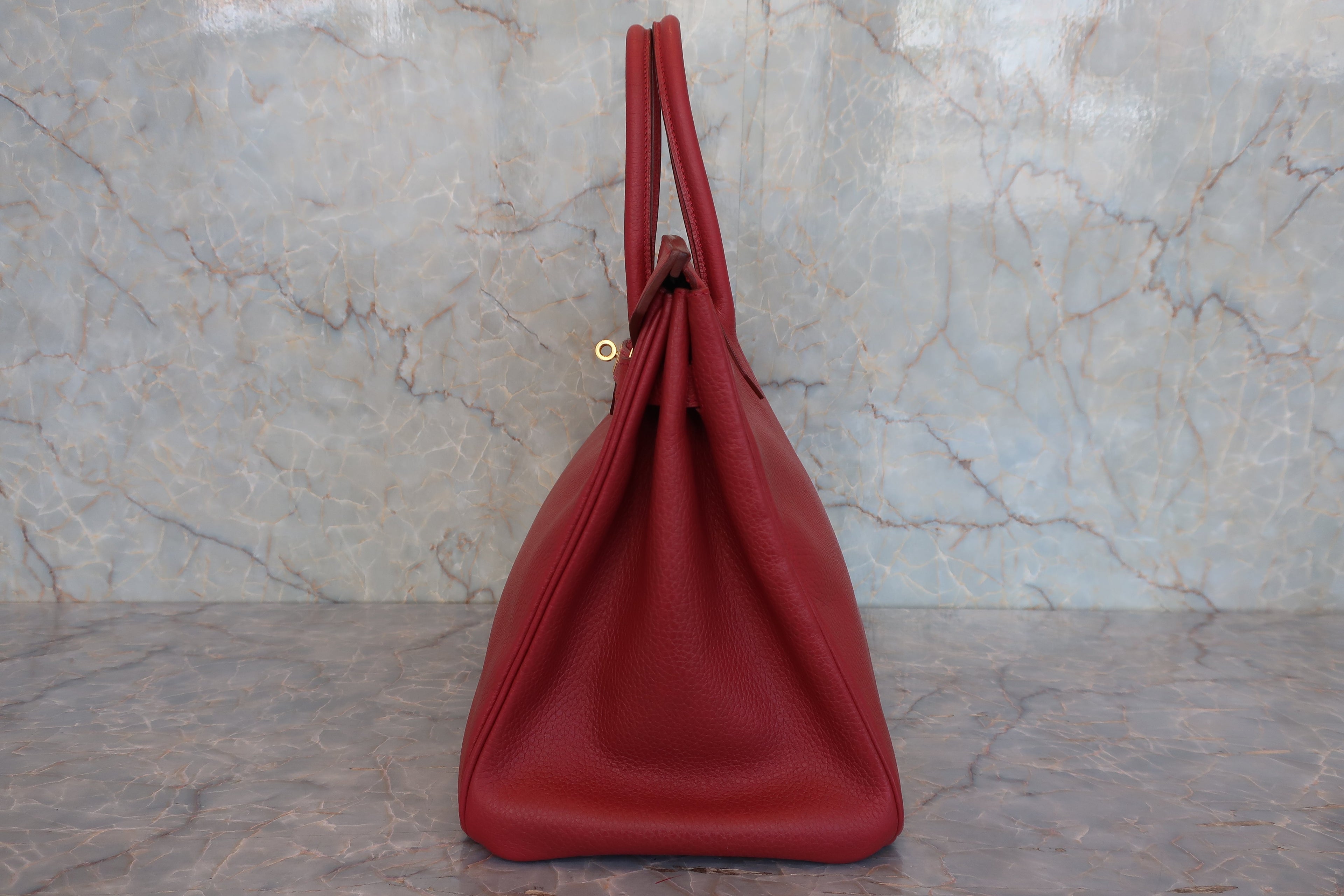 HERMES／エルメス バーキン35 アルデンヌルージュヴィフ □B刻印 ハンドバッグ 800020153