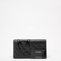 Chanel Black/ Pink Cambon Ligne Long Wallet Lambskin