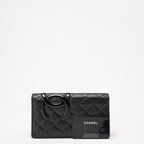 Chanel Black/ Pink Cambon Ligne Long Wallet Lambskin