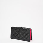 Chanel Black/ Pink Cambon Ligne Long Wallet Lambskin
