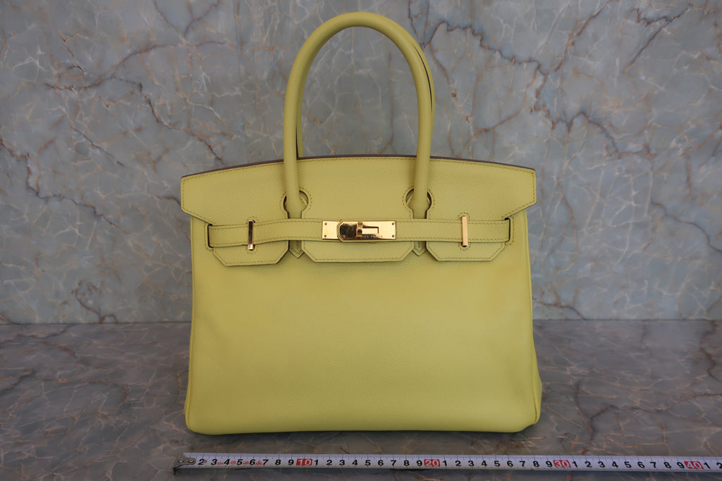 HERMES／エルメス バーキン30 ヴォーエプソン ライム ハンドバッグ 800050116