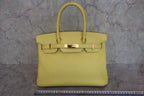 HERMES／エルメス バーキン30 ヴォーエプソン ライム ハンドバッグ 800050116