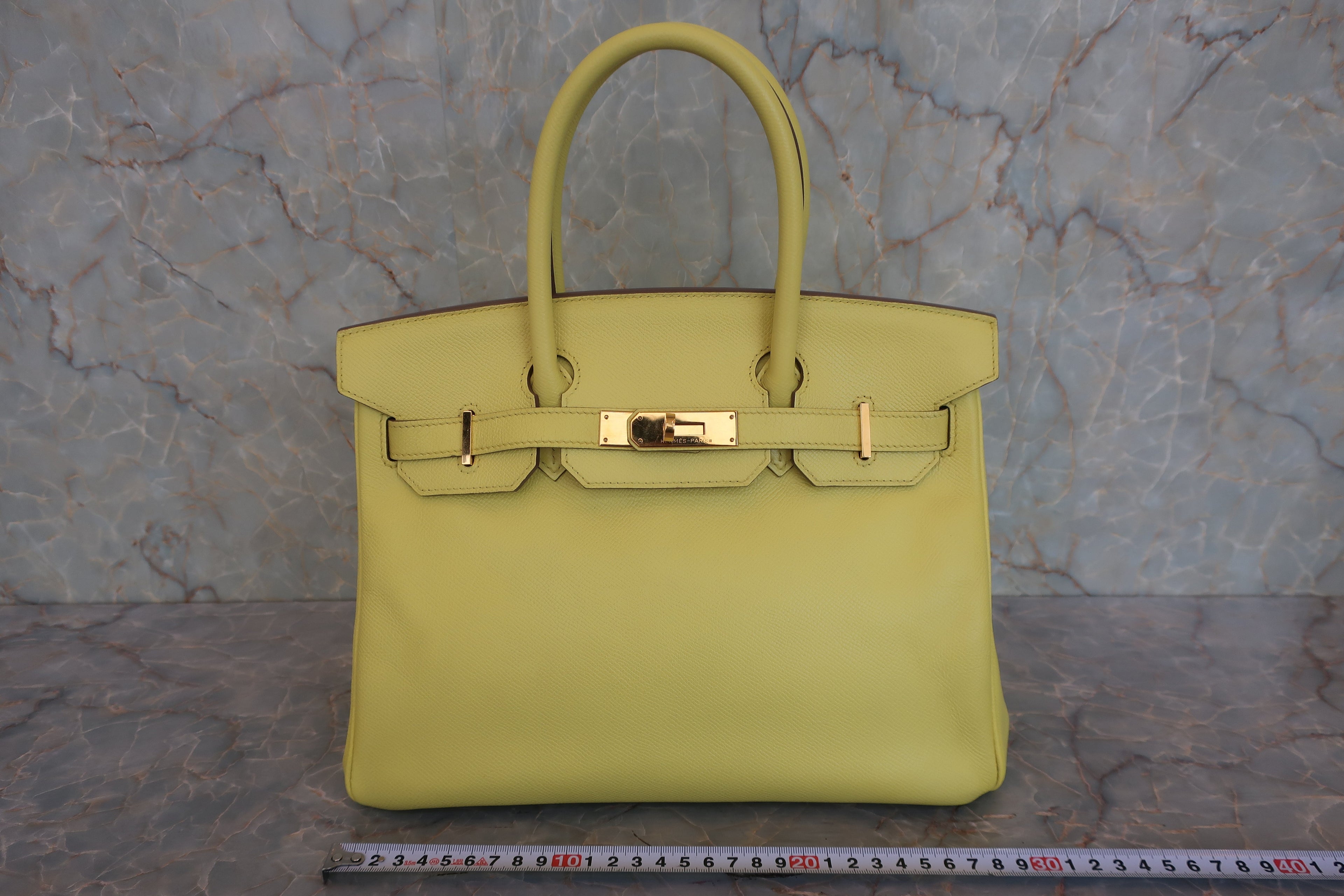 HERMES／エルメス バーキン30 ヴォーエプソン ライム ハンドバッグ 800050116
