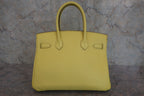 HERMES／エルメス バーキン30 ヴォーエプソン ライム ハンドバッグ 800050116