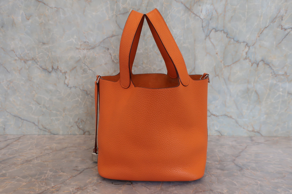 HERMES／エルメス ピコタンロックＭＭ トリヨンクレマンス オレンジ □O刻印 ハンドバッグ 600120186
