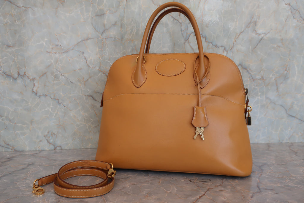 HERMES／エルメス ボリード35 ボックスカーフ ナチュラルサブレ 〇X刻印 ショルダーバッグ 800050068