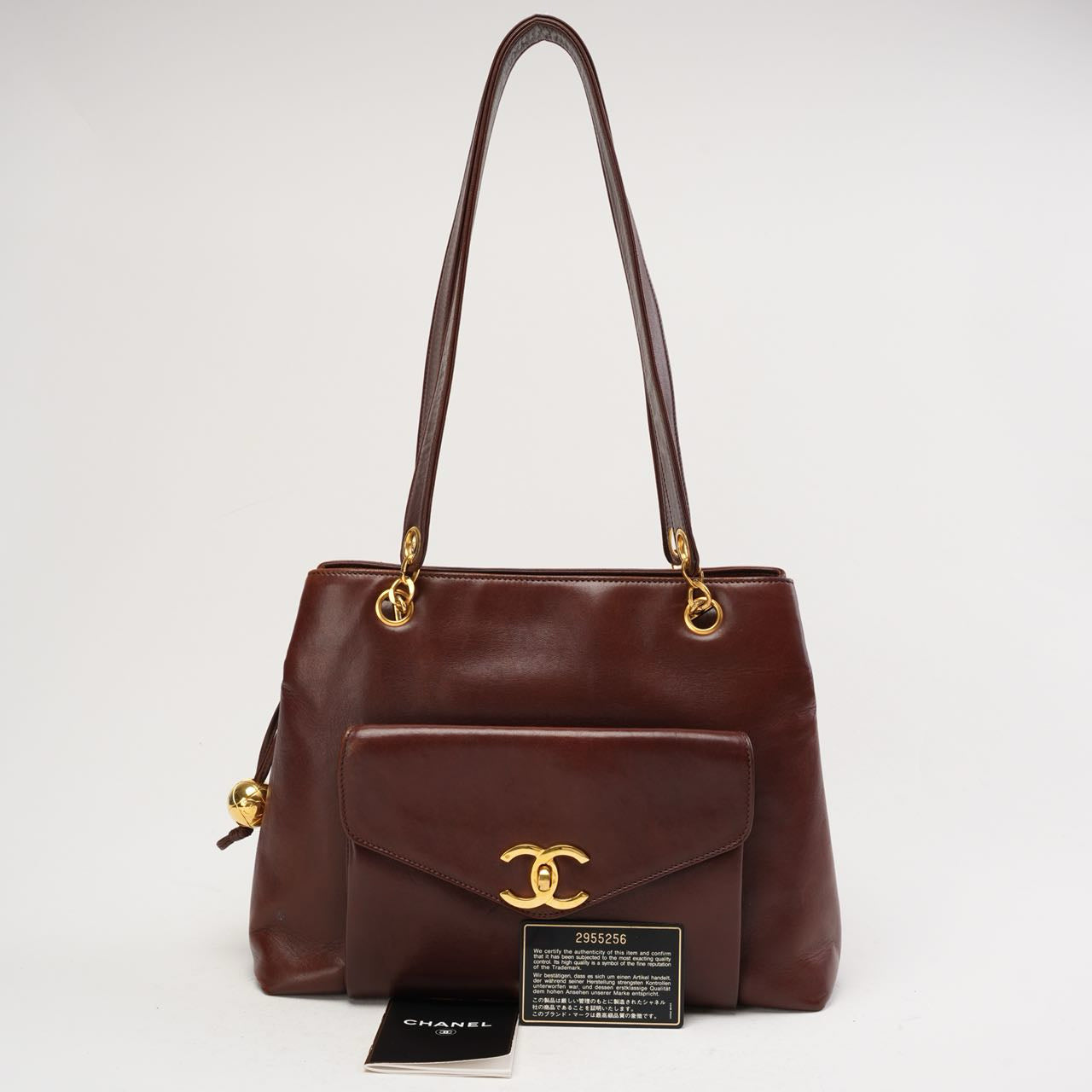 Chanel Vintage Timeless Tote Burgundy Red 1994