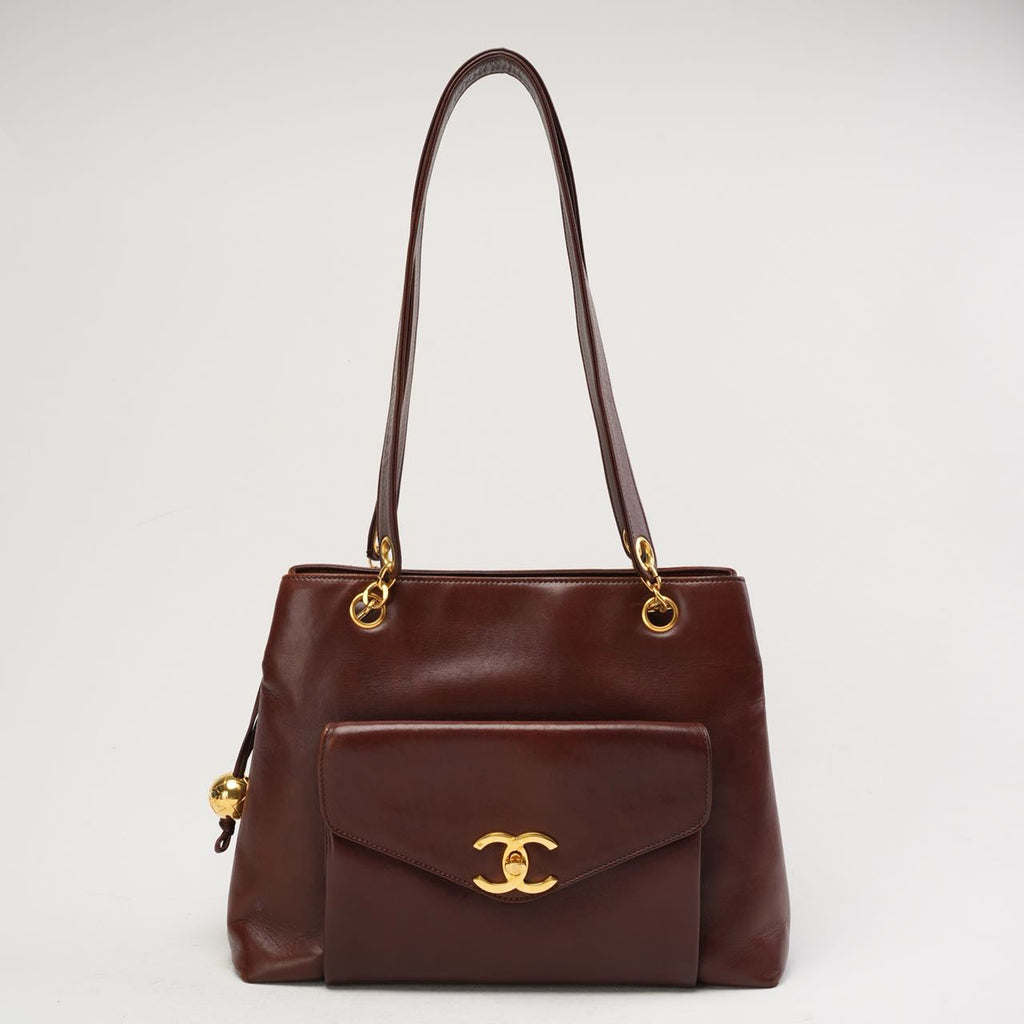 Chanel Vintage Timeless Tote Burgundy Red 1994