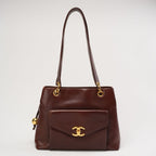 Chanel Vintage Timeless Tote Burgundy Red 1994