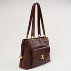 Chanel Vintage Timeless Tote Burgundy Red 1994