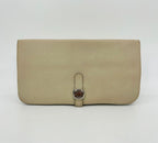 Hermes Dogon Beige Clemence Leather Bi Fold Wallet