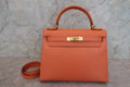 HERMES／エルメス ケリー28 ヴォーエプソン マンゴー □P刻印 ショルダーバッグ 700120070