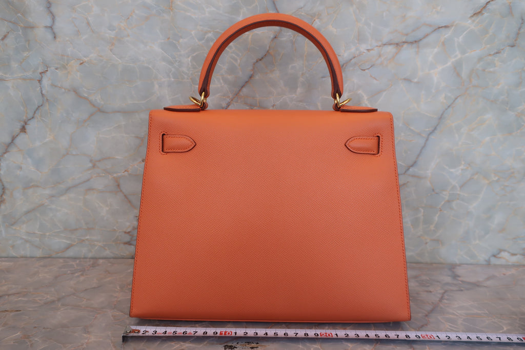 HERMES／エルメス ケリー28 ヴォーエプソン マンゴー □P刻印 ショルダーバッグ 700120070