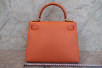 HERMES／エルメス ケリー28 ヴォーエプソン マンゴー □P刻印 ショルダーバッグ 700120070