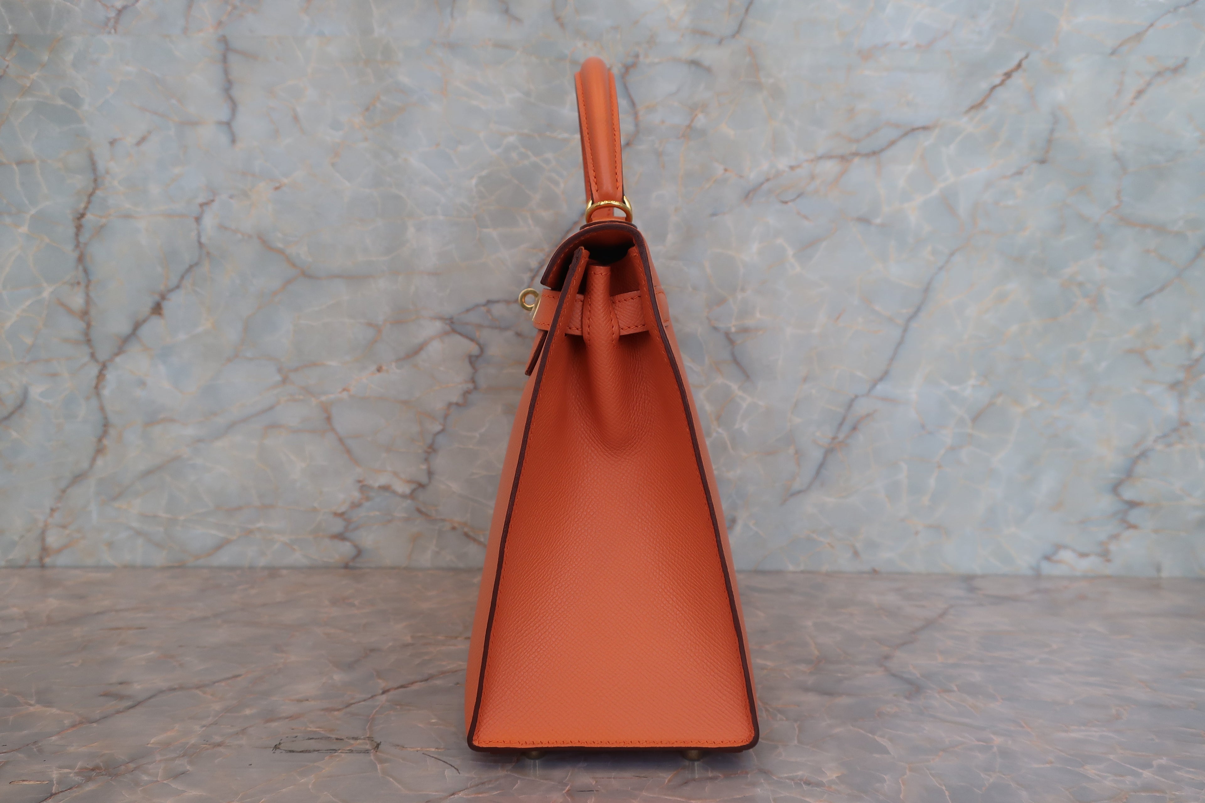 HERMES／エルメス ケリー28 ヴォーエプソン マンゴー □P刻印 ショルダーバッグ 700120070