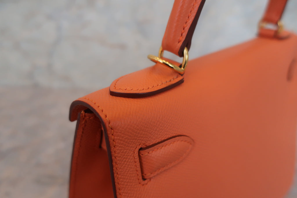 HERMES／エルメス ケリー28 ヴォーエプソン マンゴー □P刻印 ショルダーバッグ 700120070