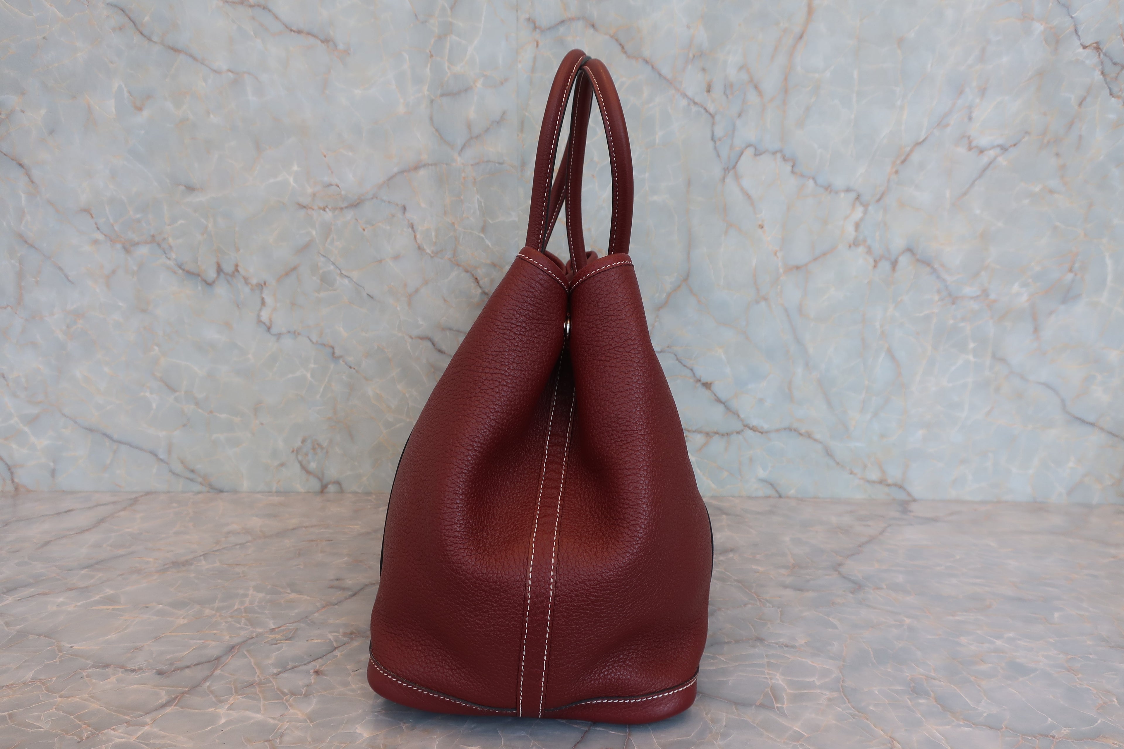 HERMES／エルメス ガーデンパーティPM ネゴンダ ルージュアッシュ □O刻印 トートバッグ 800010084