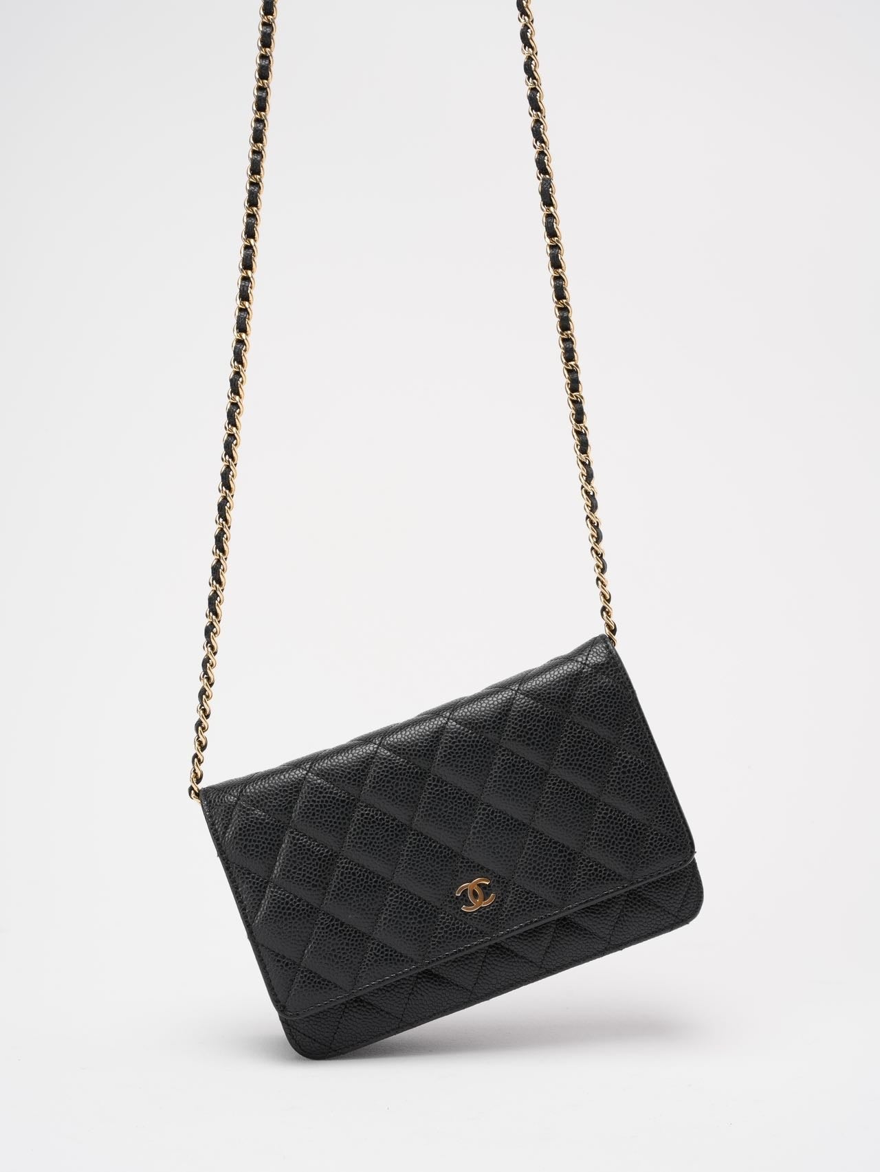 Chanel Black Classic Wallet on Chain (WOC) Caviar 2013-2014
