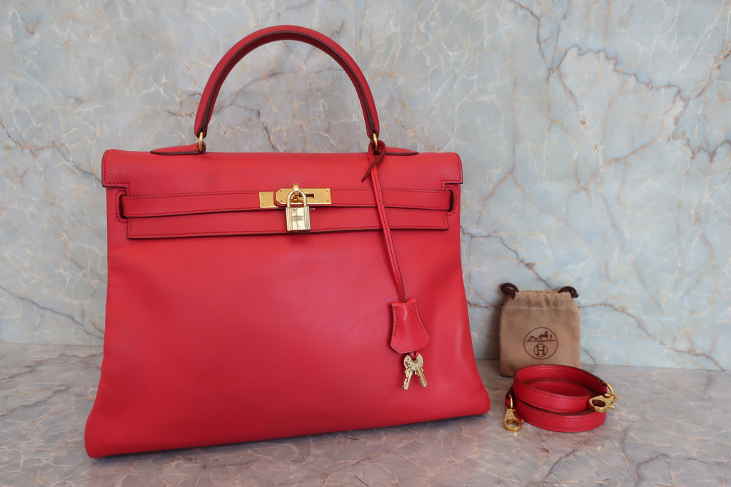 HERMES／エルメス ケリー35 ヴォーガリバー ルージュヴィフ □C刻印 □C刻印 800050122