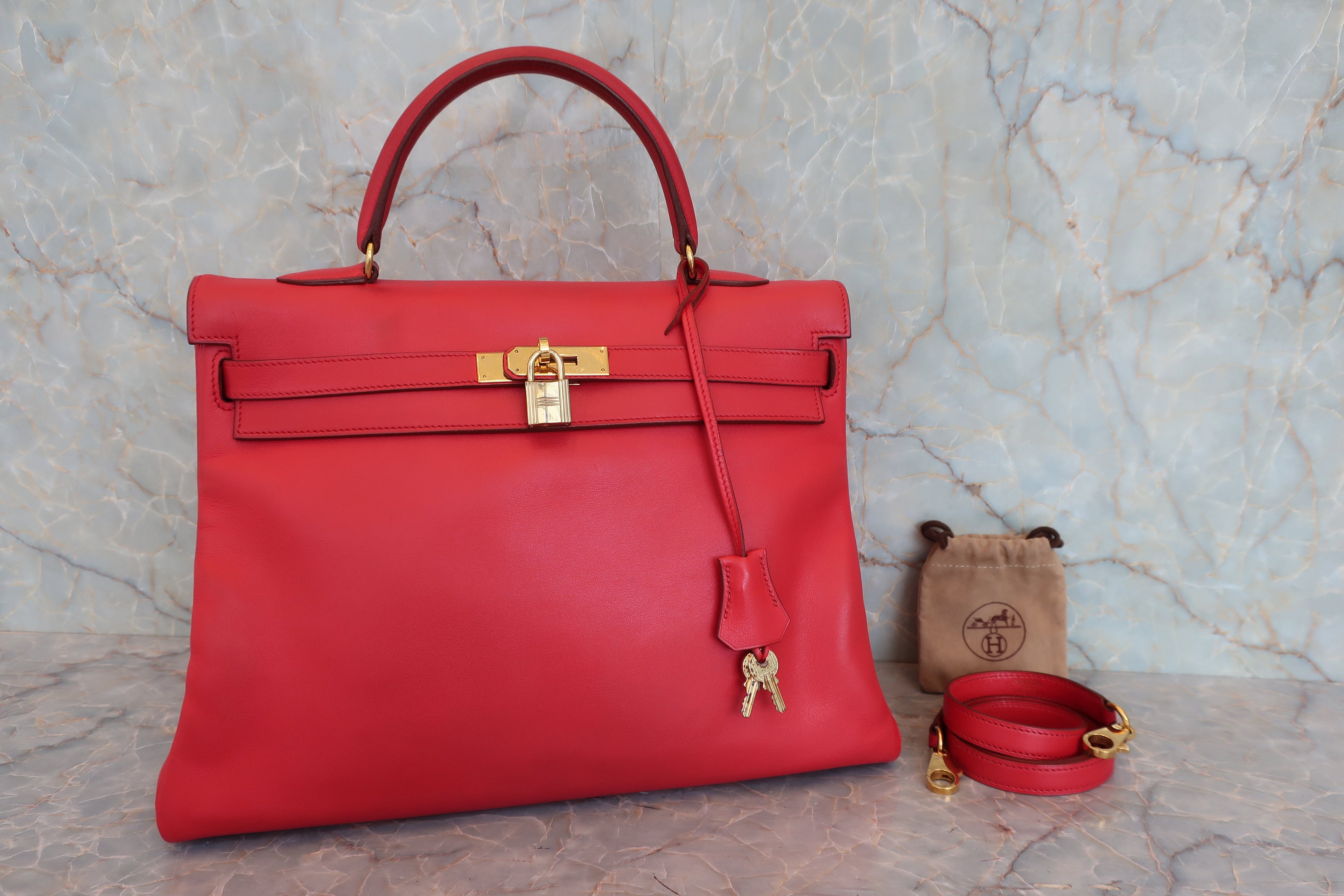 HERMES／エルメス ケリー35 ヴォーガリバー ルージュヴィフ □C刻印 □C刻印 800050122