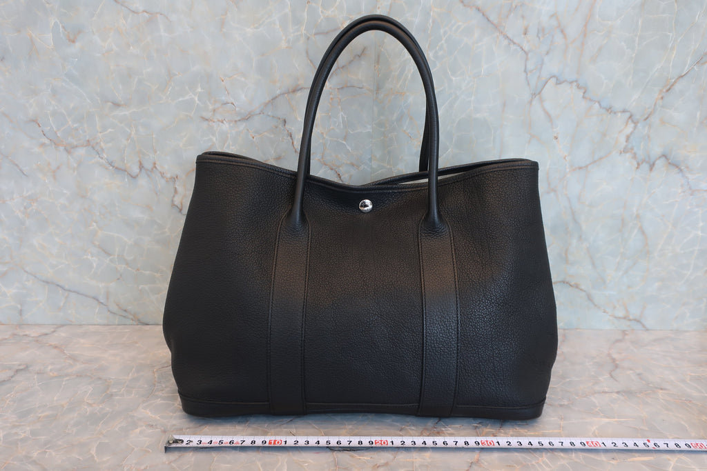 HERMES／エルメス ガーデンパーティPM ネゴンダ ブラック □L刻印 トートバッグ 800040005