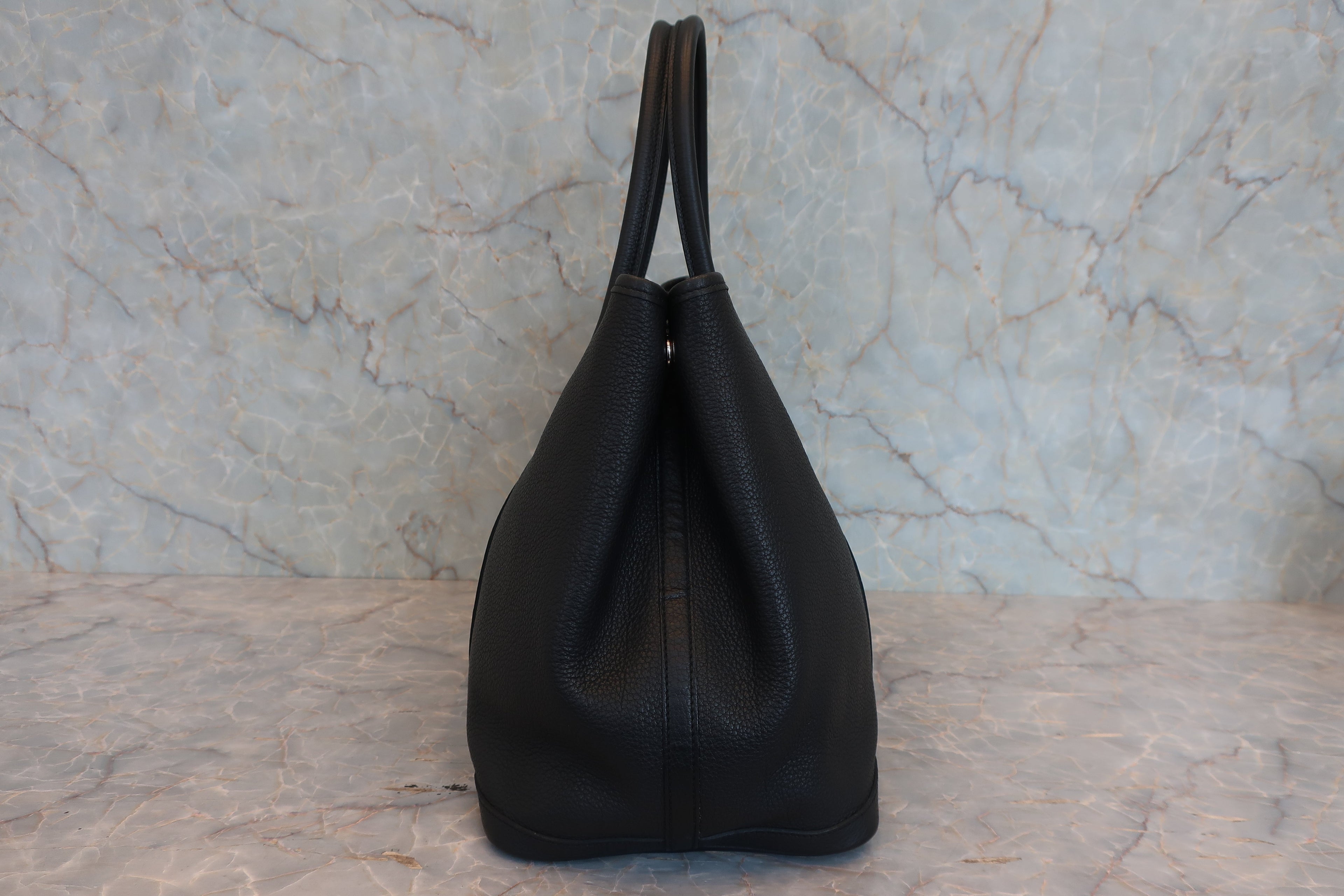 HERMES／エルメス ガーデンパーティPM ネゴンダ ブラック □L刻印 トートバッグ 800040005