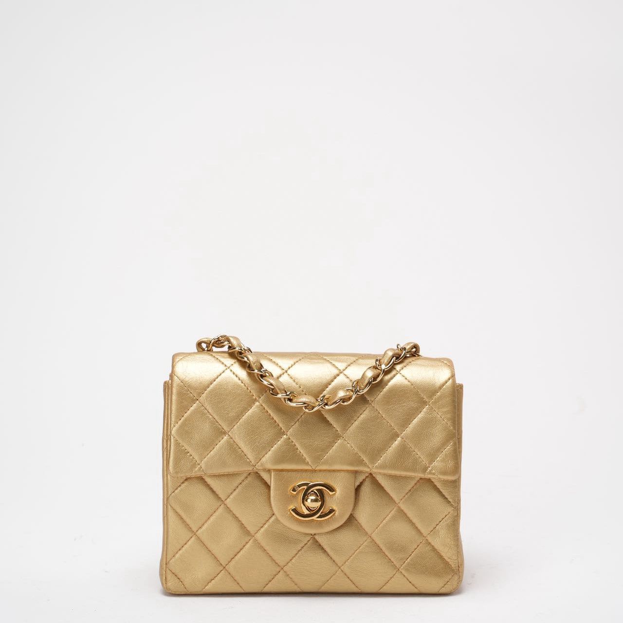 Chanel Golden Vintage Mini Flap Square Bag 2000s