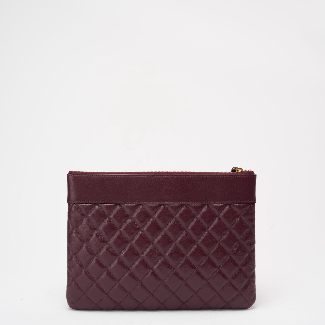 Chanel Burgundy Lambskin Leather Clutch 2016-2017