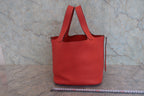 HERMES／エルメス ピコタンロックＭＭ トリヨンクレマンス ルージュピヴォワンヌ R刻印 ハンドバッグ 800020237