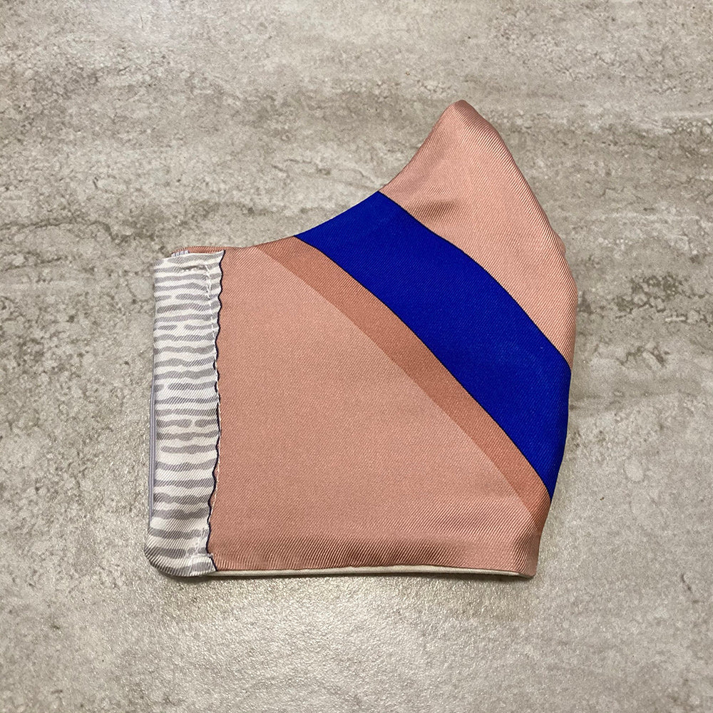 Hermes Tan Grand Manege Silk Scarf Face Mask