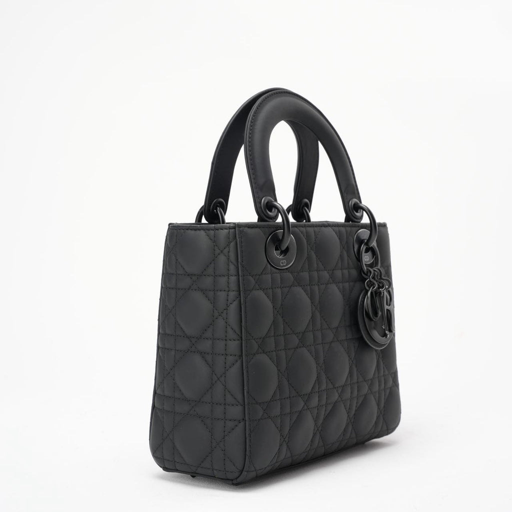 Christian Dior Matte Black Small Lady Dior Bag 2021