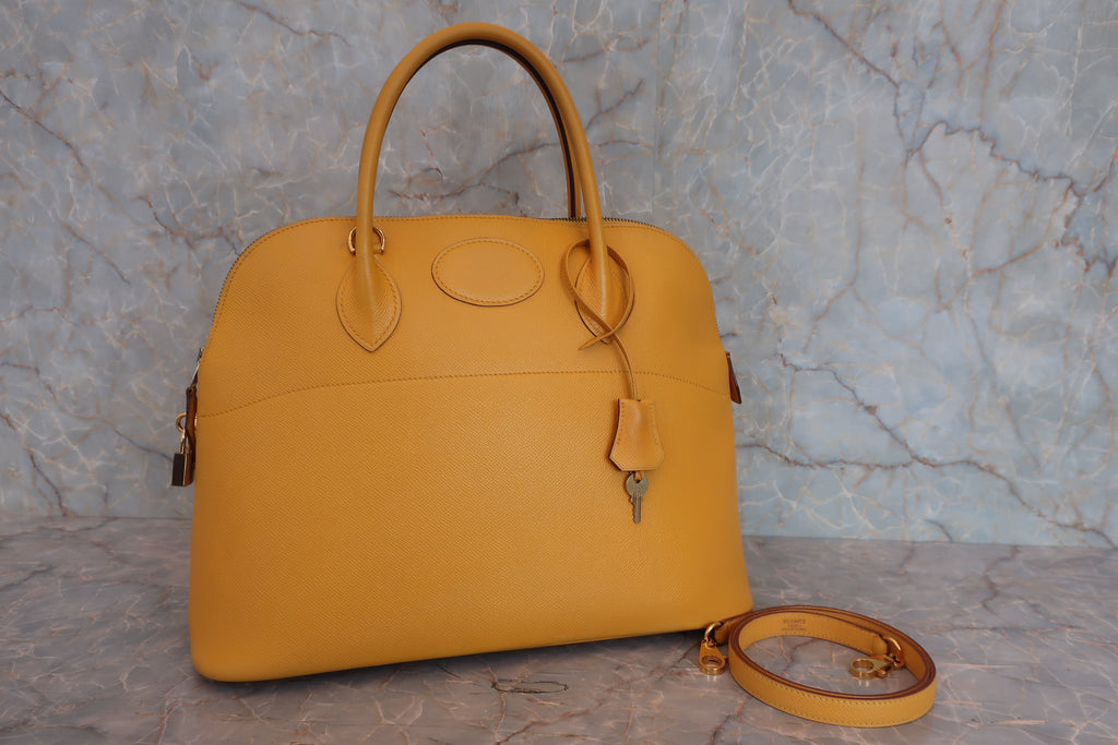HERMES／エルメス ボリード35 クシュベル ジョーヌ □A刻印 ショルダーバッグ 800020121