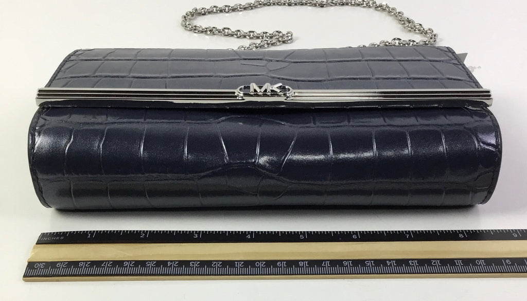 Clutch Designer By Michael Kors In Blue, Size:Small