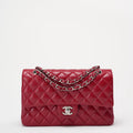 Chanel Burgundy Red Classic Flap Bag Caviar 2012