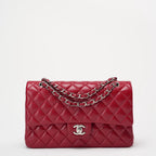 Chanel Burgundy Red Classic Flap Bag Caviar 2012