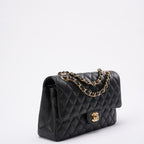 Chanel Black Classic Double Flap Bag Caviar