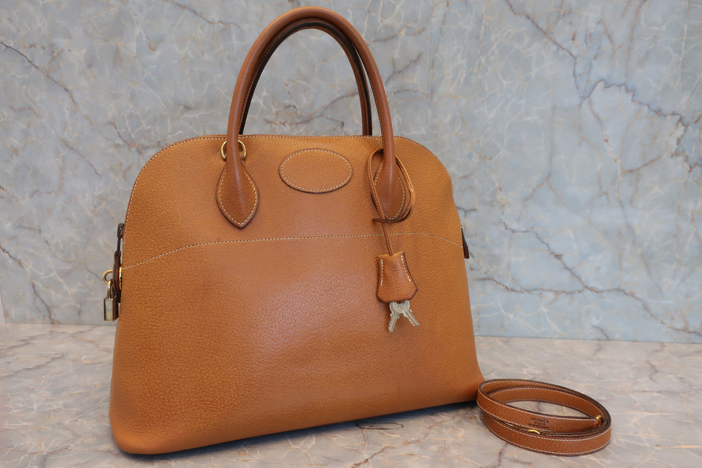 HERMES／エルメス ボリード35 ピグスキン ナチュラル 〇V刻印 ショルダーバッグ 800010100