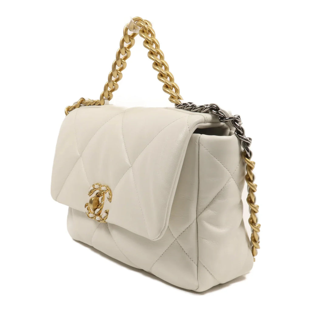 Chanel 19 Flap Bag 2 Way White Small Bag