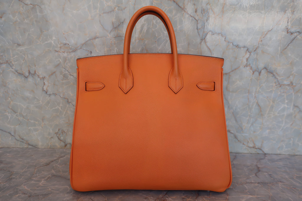 HERMES／エルメス オータクロア32 ヴォーエプソン オレンジ □L刻印 ハンドバッグ 800020016