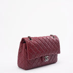 Chanel Burgundy Classic Double Flap Bag Lambskin 2008-2009