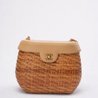 Chanel Vintage Wicker Basket Shoulder Bag 1990´s
