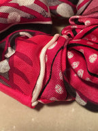 Hermes Handmade Baobab Cat Silk Scarf Scrunchie in Pink, Black and White