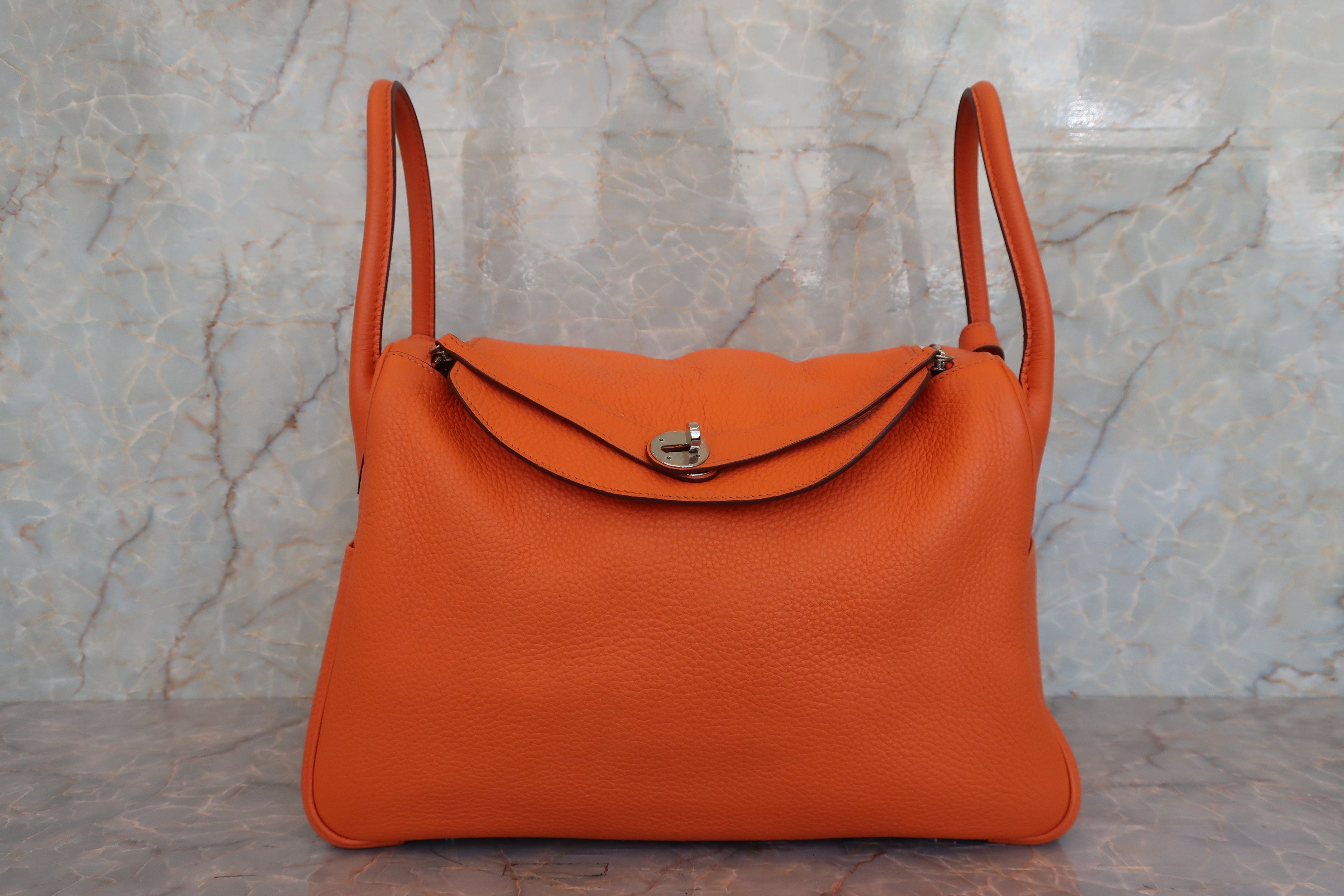 HERMES／エルメス リンディ34 トリヨンクレマンス オレンジ □L刻印 ショルダーバッグ 700060003