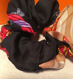 Hermes Handmade Le Timbalier Silk Scarf Scrunchie
