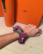 Hermes Handmade Bride de Cour Silk Scarf Scrunchie