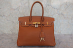HERMES／エルメス バーキン30 トゴ ゴールド □H刻印 ハンドバッグ 800030159