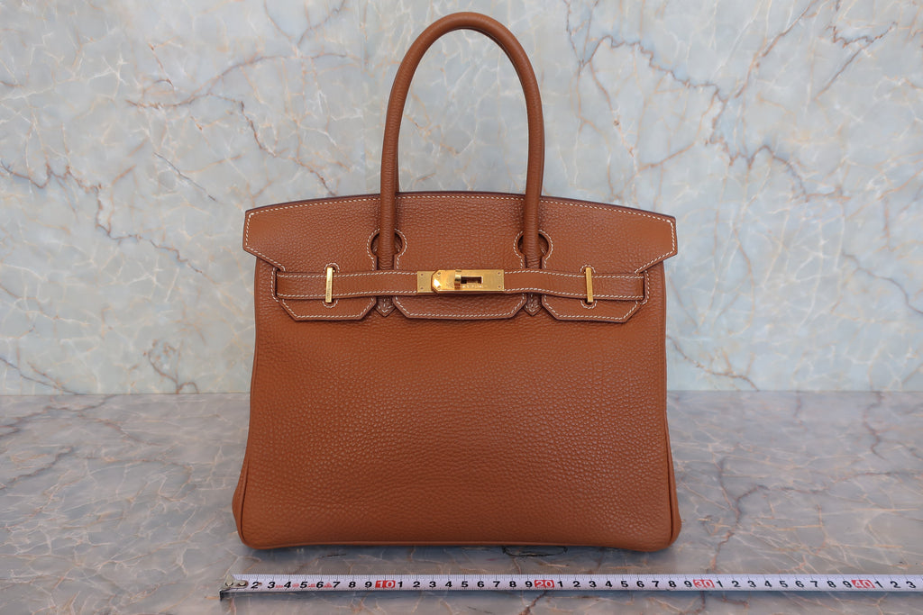 HERMES／エルメス バーキン30 トゴ ゴールド □H刻印 ハンドバッグ 800030159