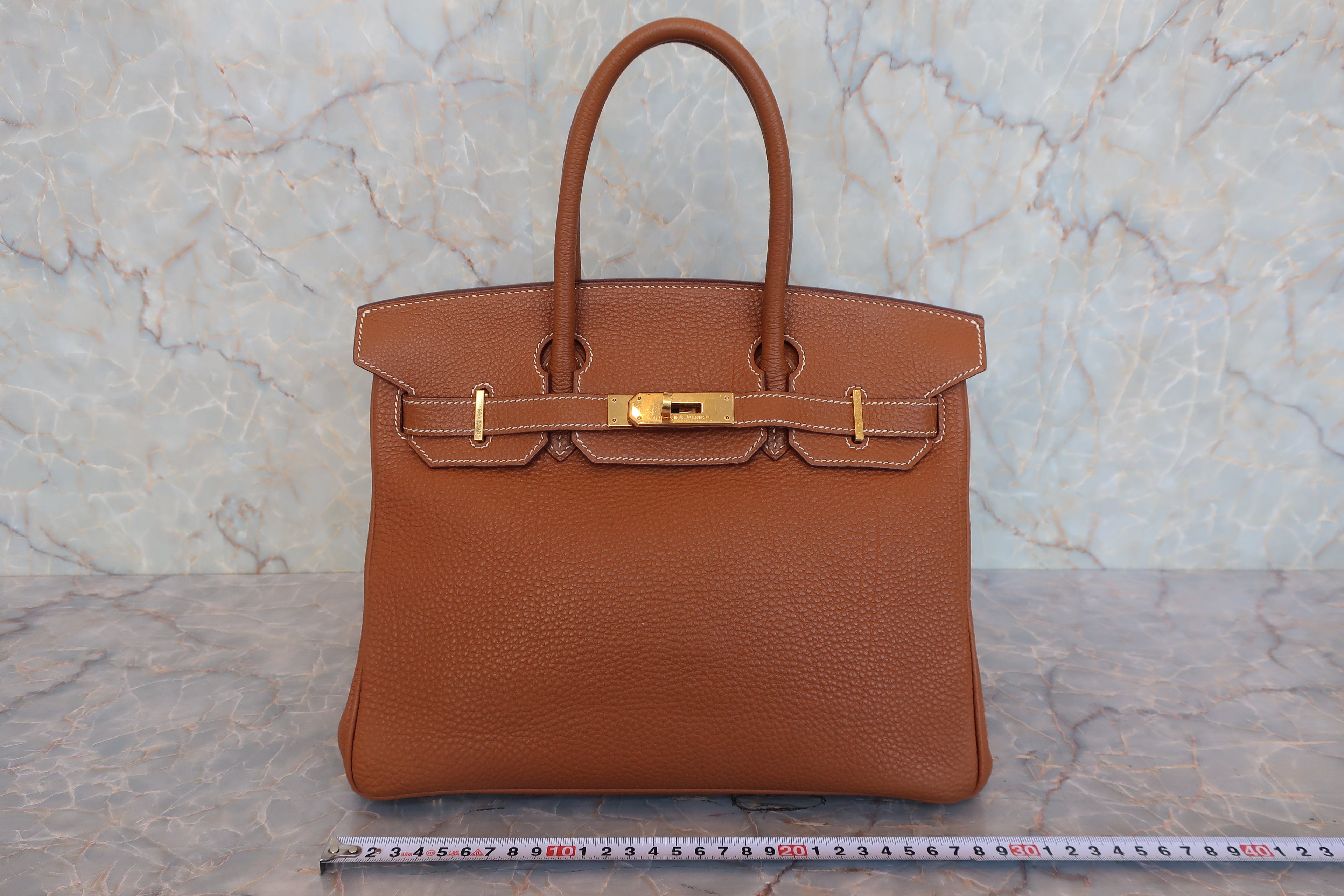 HERMES／エルメス バーキン30 トゴ ゴールド □H刻印 ハンドバッグ 800030159